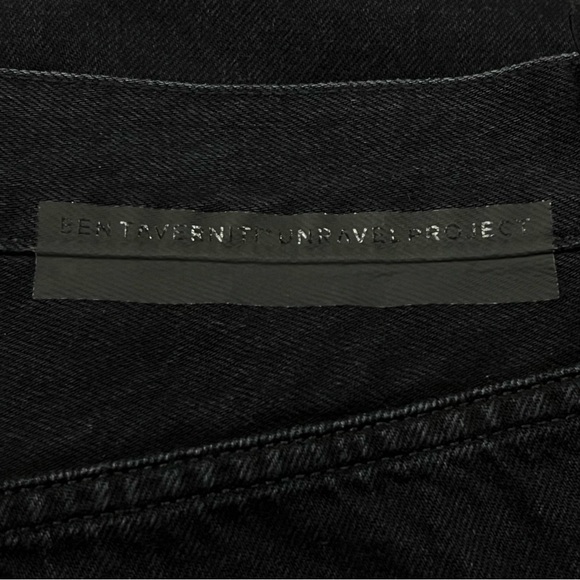 Ben Taverniti Unravel Project Distressed Ripped Baggy Jeans Black Unisex Size 29 - Picture 4 of 6